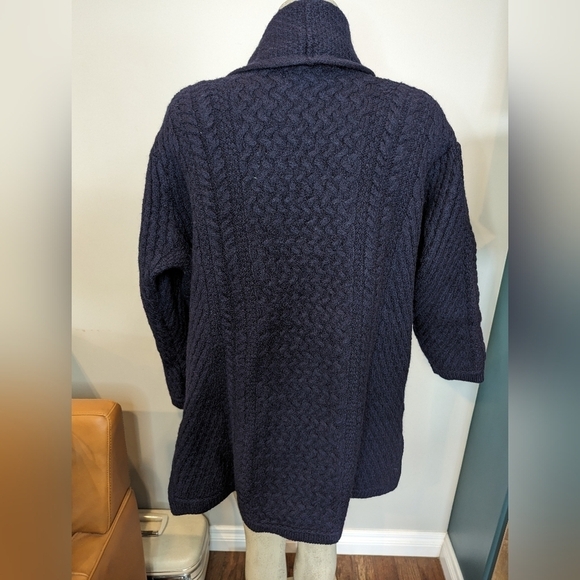Aran Crafts 100% Merino Wool Open Front Cardigan Sweater Sz XXL Made In Ireland - Picture 7 of 17